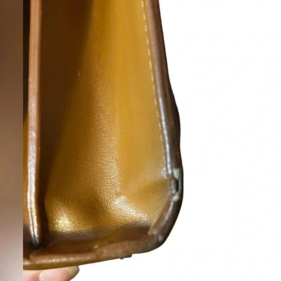 Fossil Denise Full Flap Cognac Genuine Leather Purse 90’s Inspired - Picture 5 of 16